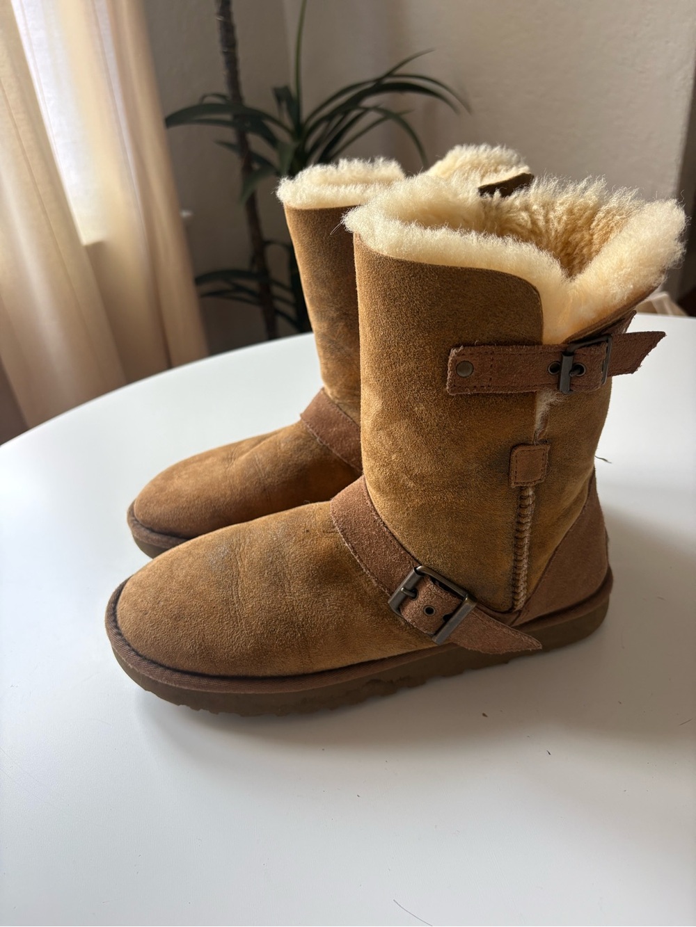 UGG Chestnut Suede Shearling Lined Boots